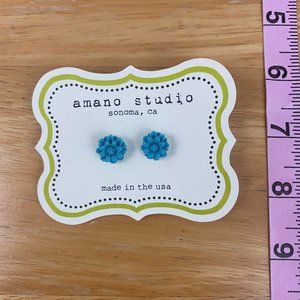 Amano Studio blue flowers Stud Earrings